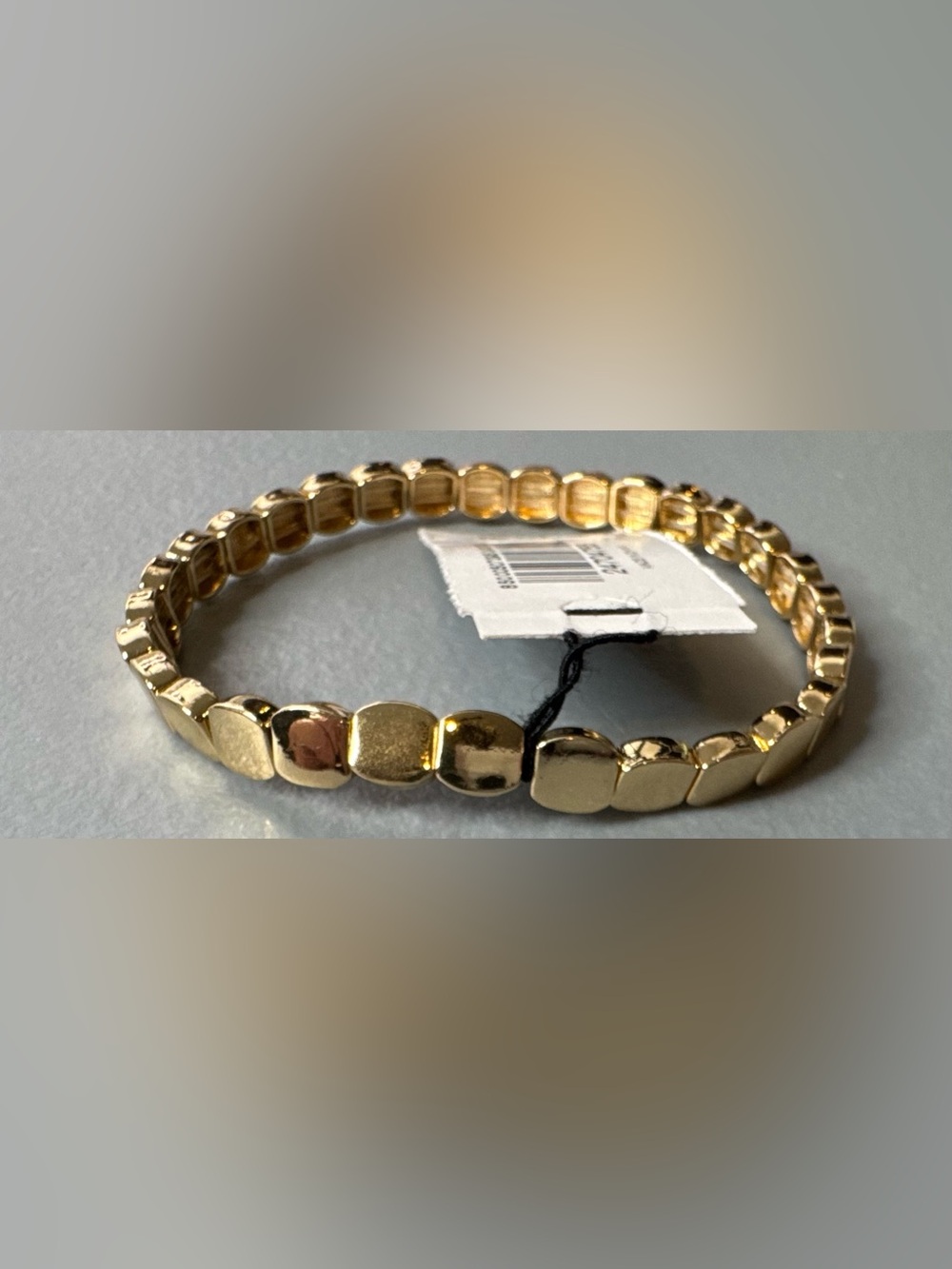 Express Gold circular square Stretch Link Bracelet classy chic - Picture 3 of 3